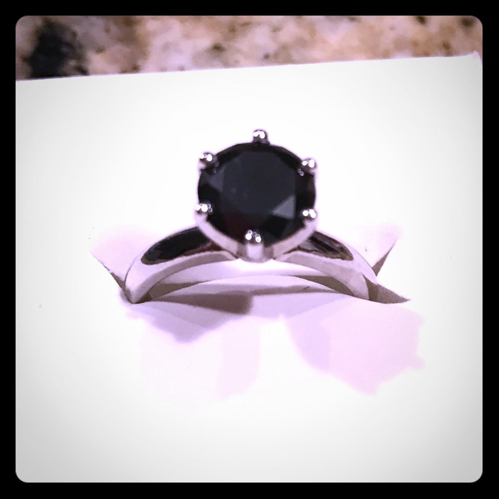 Black Diamond Engagement Ring